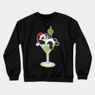 Christmas Quarantini Panda Drink - Santa in glass for girls Crewneck Sweatshirt